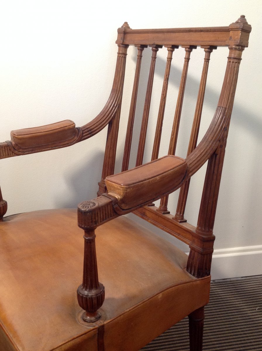 Office Chair D Louis XVI Mahogany Parisian Work-photo-3